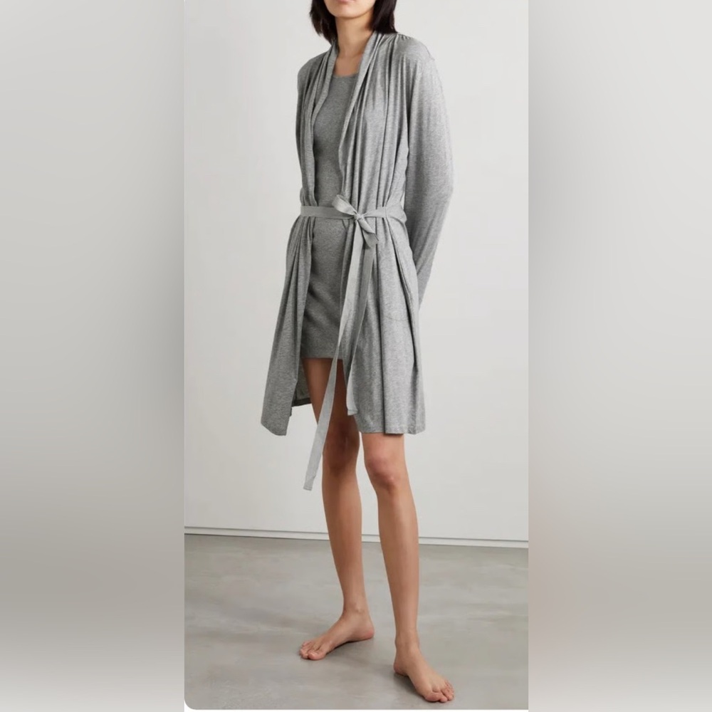 SKIN Organic Pima Cotton Jersey Robe Size 2 - Picture 4 of 8